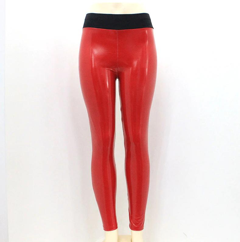 Rode glimmende legging wetlook leren lak dames vrouwen, Kleding | Dames, Maat 38/40 (M), Verzenden, Nieuw, Lang