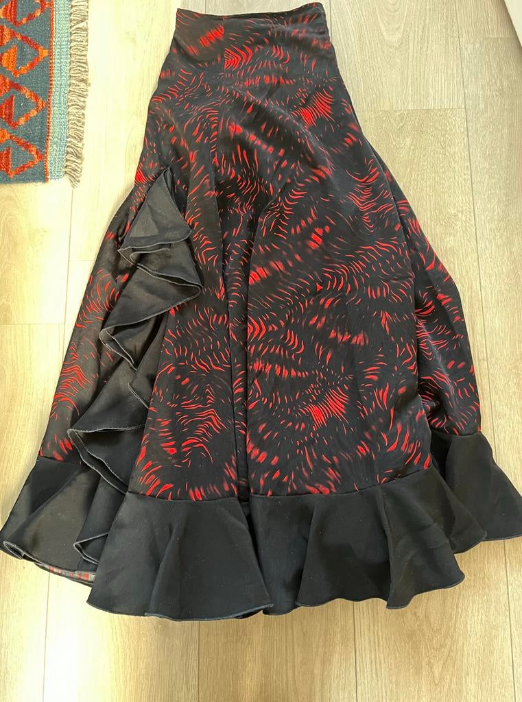 Flamencorok met volants - Maat M, Kleding | Dames, Rokken, Maat 38/40 (M), Zwart, Ophalen of Verzenden, Gedragen