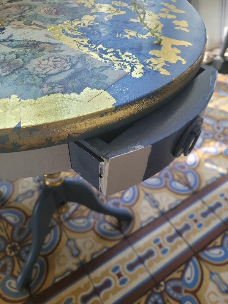 bijzettafeltje met lade wijntafeltje, Antiek en Kunst, Ophalen of Verzenden