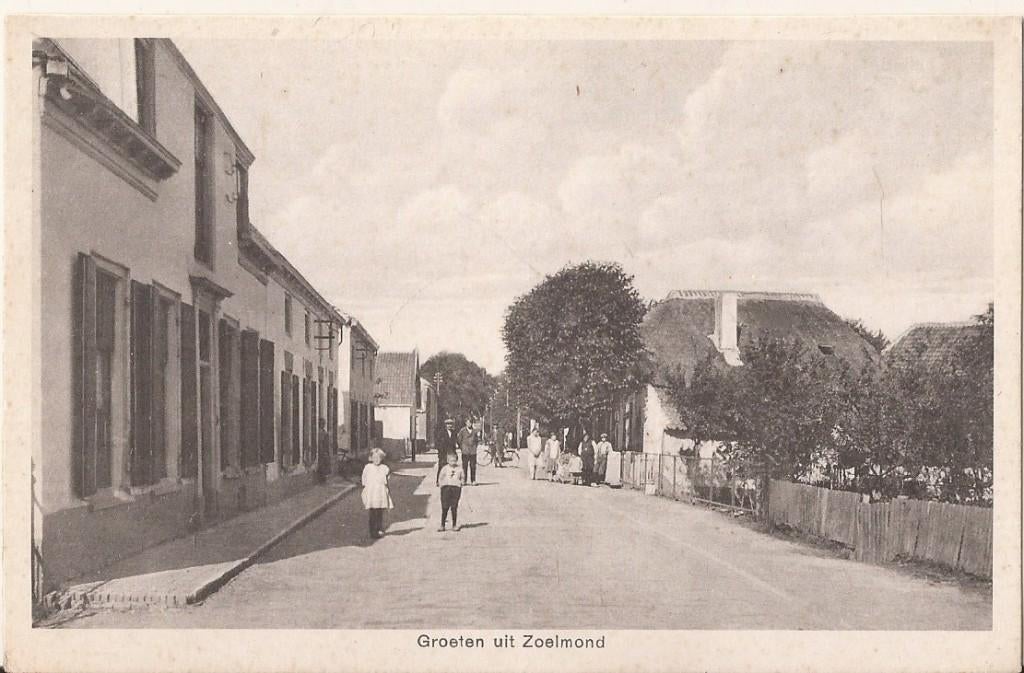 Zoelmond Groeten uit Zoelmond Dorpsstraat 30er jaren, Ophalen of Verzenden, 1920 tot 1940, Ongelopen, Gelderland