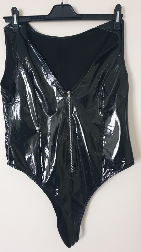 Lak body, Ophalen, Zwart, Body of Korset