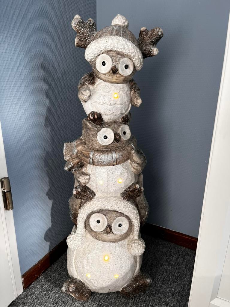 Leuk beeld met uiltjes voor de winter/kerst, Diversen, Kerst, Ophalen, Zo goed als nieuw