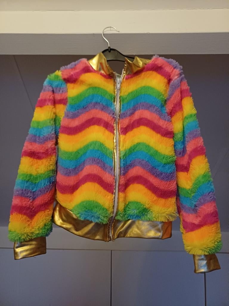 Bont regenboog jasje, Ophalen, 146 t/m 152, Meisje