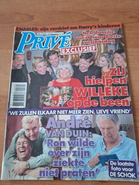Prive Andre van Duin Tante Leen Elle Macpherson Joan Collins, Verzamelen, Tijdschriften, Kranten en Knipsels, Ophalen of Verzenden