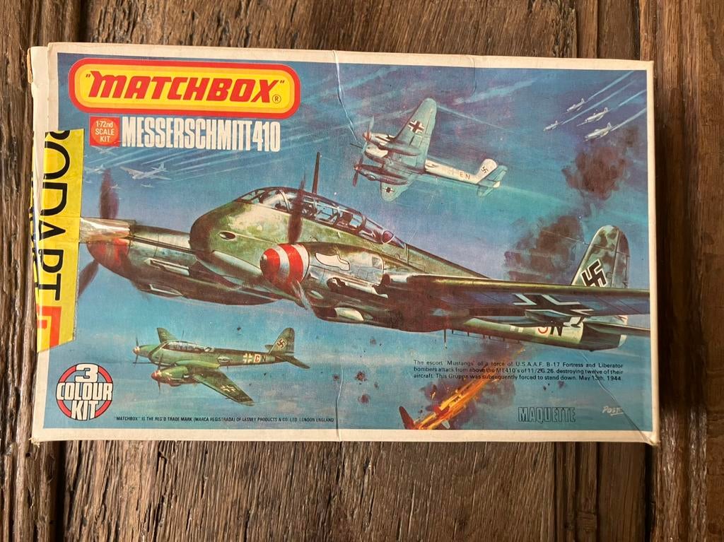 Messerschmitt 410, modelbouwdoos, Matchbox, 1:72, 1976, Ophalen of Verzenden