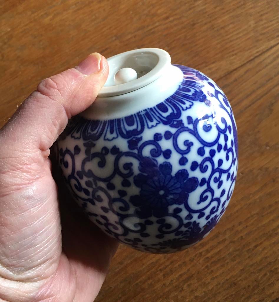 Antieke vintage porselein gemberpotje met deksel, Ophalen