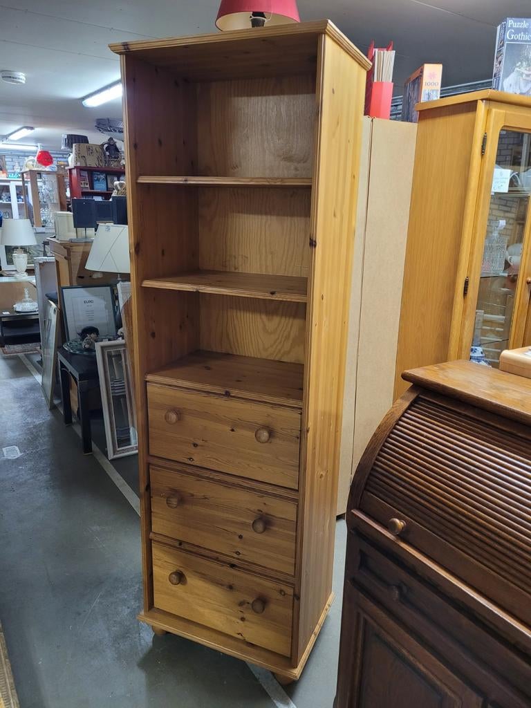 Grenen kast planken + 3 lades h x b x d 182 x 56 x 36 cm, Ophalen, 25 tot 50 cm, 50 tot 100 cm, 150 tot 200 cm