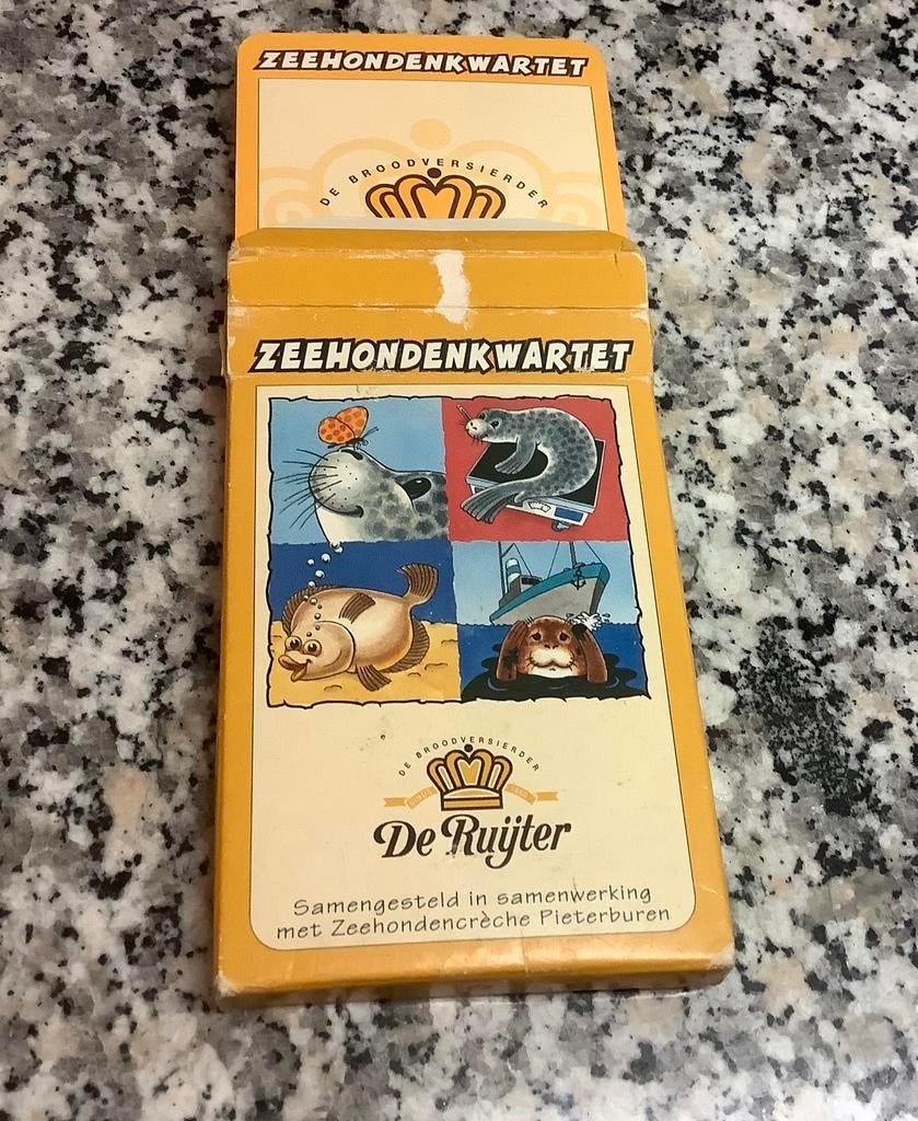 Oud reklame kwartetspel DE RUIJTER zeehondenkwartet, Ophalen of Verzenden, Gebruikt, Kwartet(ten)