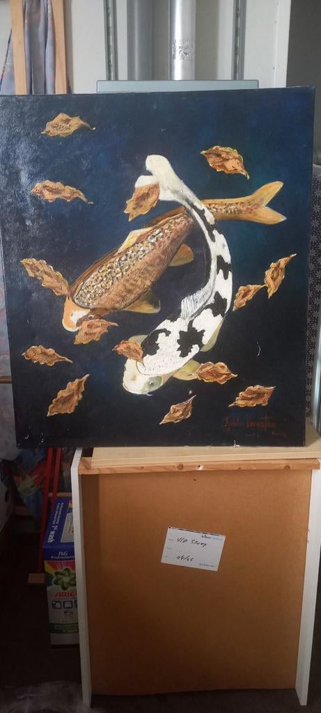 Schilderij van Koi karpers, Ophalen of Verzenden