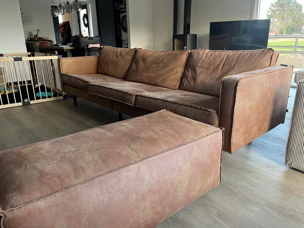 Be pure home 3zits bankstel met hocker, Ophalen of Verzenden, Zo goed als nieuw