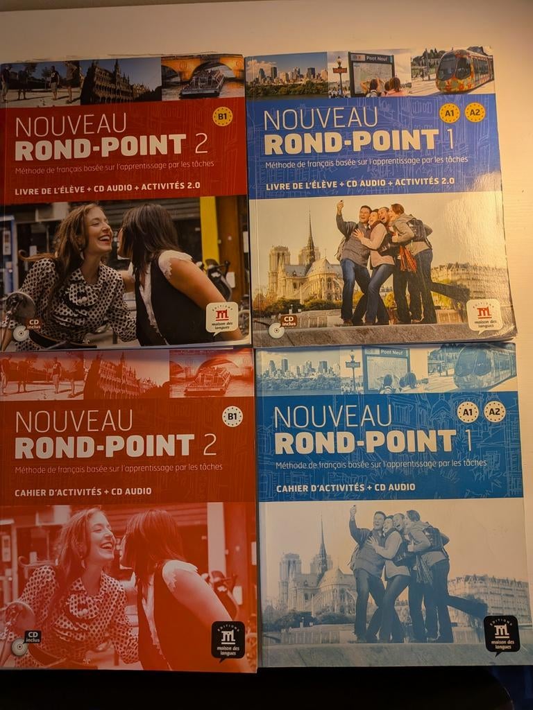 Nouveau Rond Point Boeken A1/A2 en B1 - Frans leren, Boeken, Ophalen of Verzenden, Zo goed als nieuw