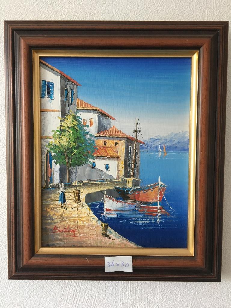 OOSTERSE SCHILDERIJEN; CHINA, JAPAN, VIETNAM. MET LIJST., Huis en Inrichting, Woonaccessoires | Schilderijen, Tekeningen en Foto's