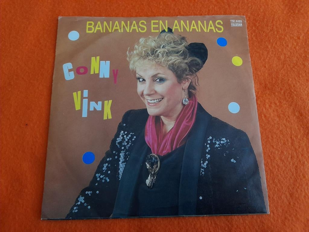 Conny Vink - Bananas en ananas (Telstar 1986), Cd's en Dvd's, Vinyl Singles, Zo goed als nieuw, Single, Nederlandstalig, 7 inch