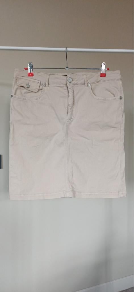 Nickjean beige spijkerrokje maat 42, Beige, Maat 42/44 (L), Ophalen of Verzenden, Zo goed als nieuw