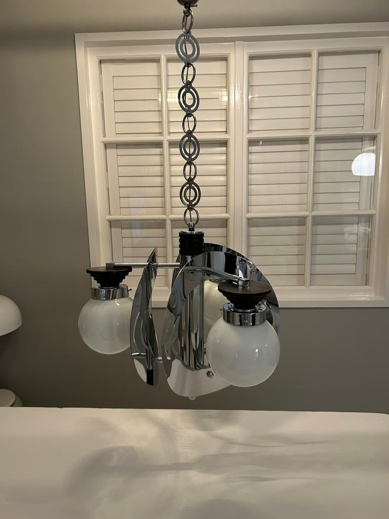 Space age mazzega plafondlamp VASTE vanaf PRIJS, Huis en Inrichting, Lampen | Hanglampen, Ophalen, Glas, Vintage mid century mazzega