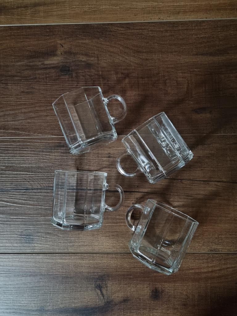 Set van 4 glazen mokken, Ophalen of Verzenden