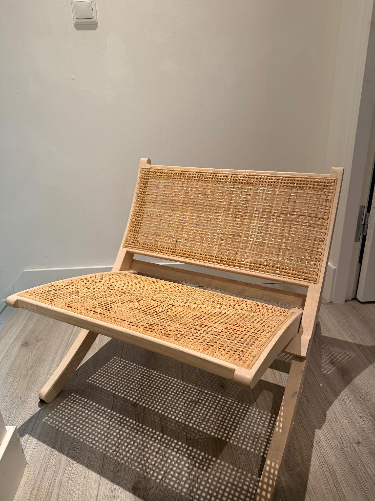 Webbing stoel van Leenbakker, Huis en Inrichting, Stoelen, Zo goed als nieuw, Eén, Riet of Rotan, Bruin, Ophalen