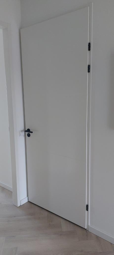 SVEDEX Witte Opdekdeur Rechtsdraaiend (Zonder Beslag), Ophalen, 80 tot 100 cm, 215 cm of meer, Binnendeur