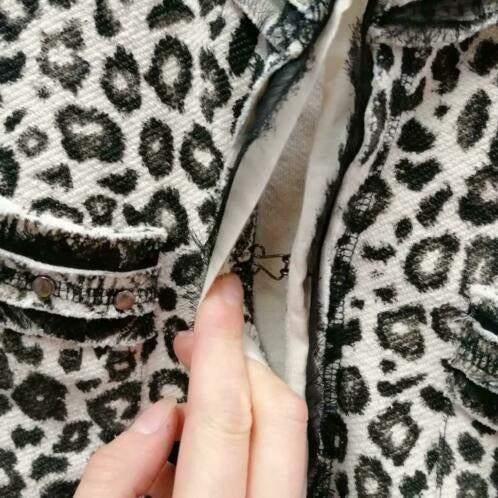 10 Feet creme / zwarte luipaard blazer jasje mt M nr 34190, Maat 38/40 (M), Zwart, Ophalen of Verzenden, Zo goed als nieuw