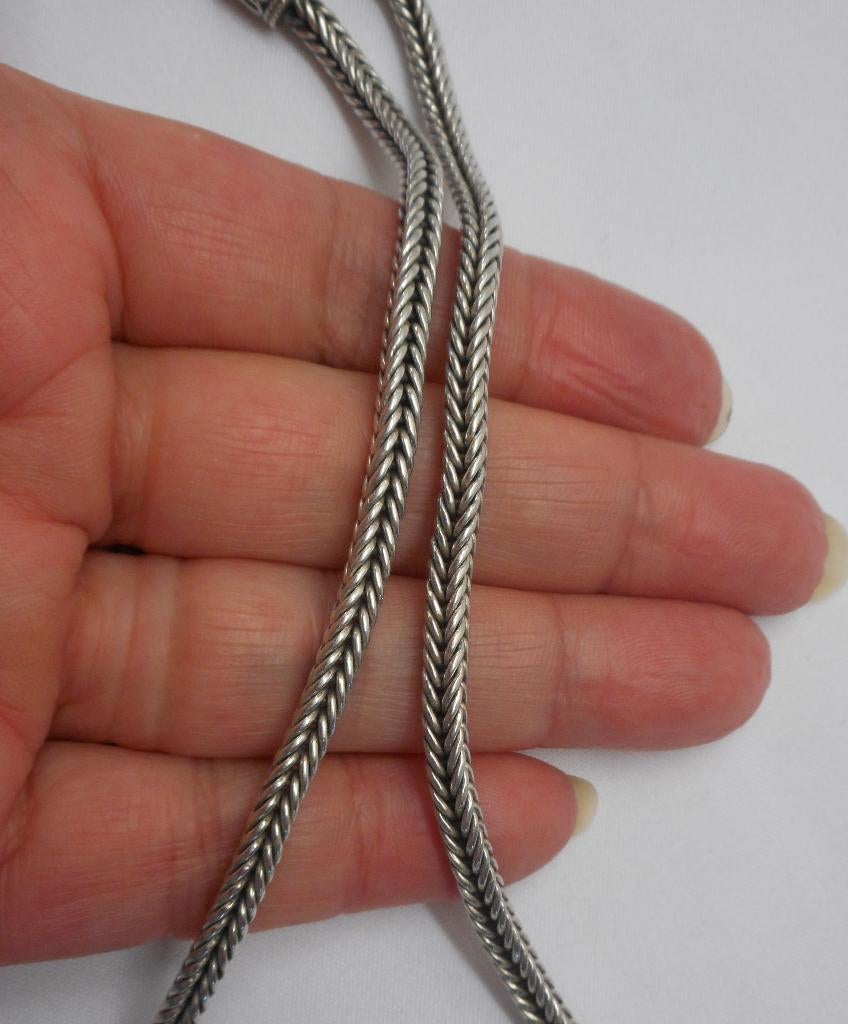 Zilveren vintage ketting vossenstaart nr.1757, Verzenden, Zo goed als nieuw, Zilver, Zilver