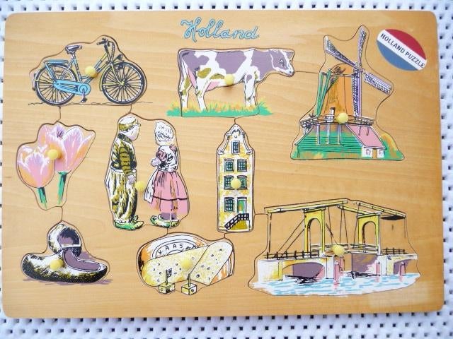 nopjes puzzel speciaal voor en van Holland gemaakt SOUVENIR, Nieuw, Van hout, 6 maanden tot 2 jaar, Verzenden