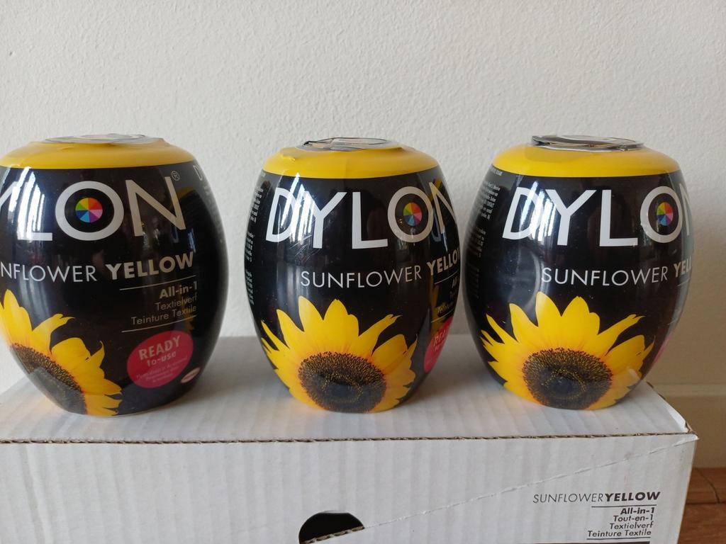 Dylon Textielverf Wasmachine Sunflower Yellow - 3 Stuks, Ophalen of Verzenden