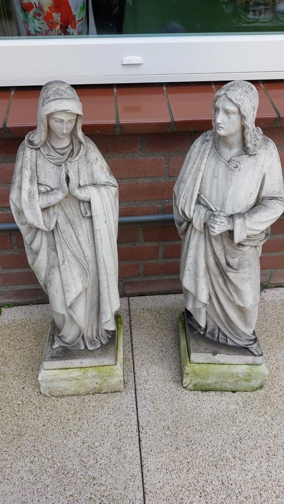Antieke graf beelden maria en Johannes de doper, Tuin en Terras, Tuinbeelden, Ophalen