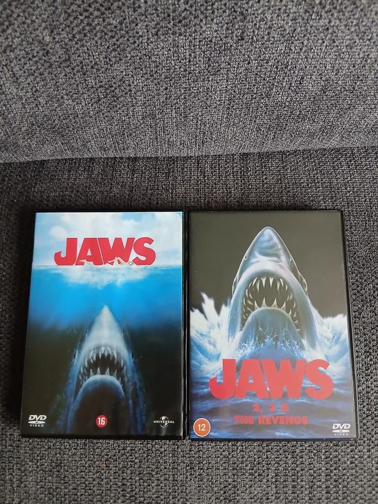 Jaws en Jaws 2, 3, The Revenge DVD's, Ophalen, Vanaf 16 jaar, Zo goed als nieuw, Boxset
