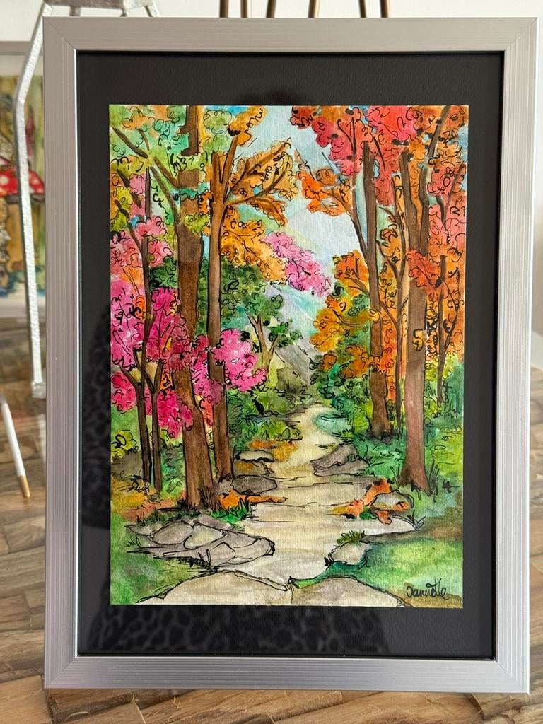 Schilderij Herfst bos, Ophalen of Verzenden