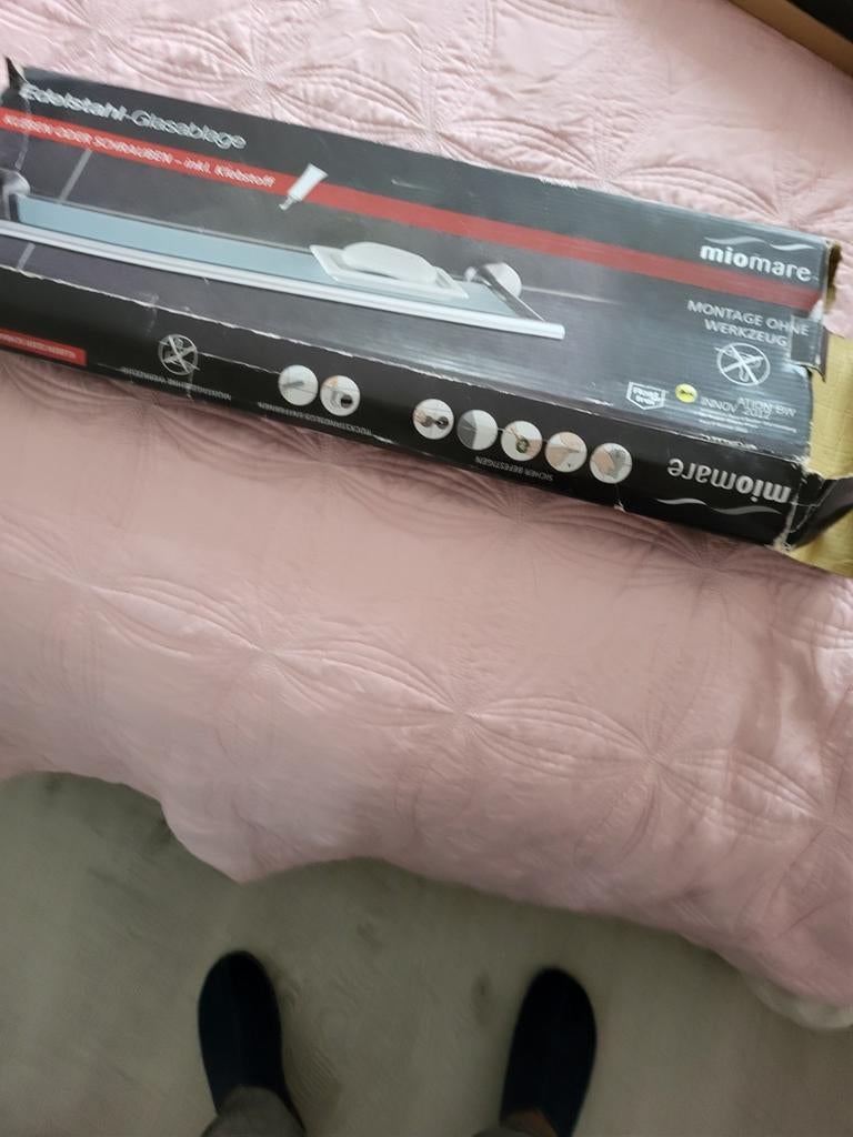 Miomare RVS Glazen Planchet- Nieuw in Doos, Huis en Inrichting, Badkamer | Badtextiel en Accessoires, Ophalen of Verzenden, Nieuw