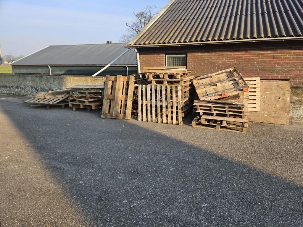 Gratis kapotte pallets voor brandhout, Tuin en Terras, Ophalen