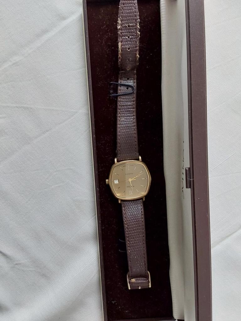 Vintage Pontiac Polshorloge - Goudkleurig met Leren Band, Ophalen of Verzenden