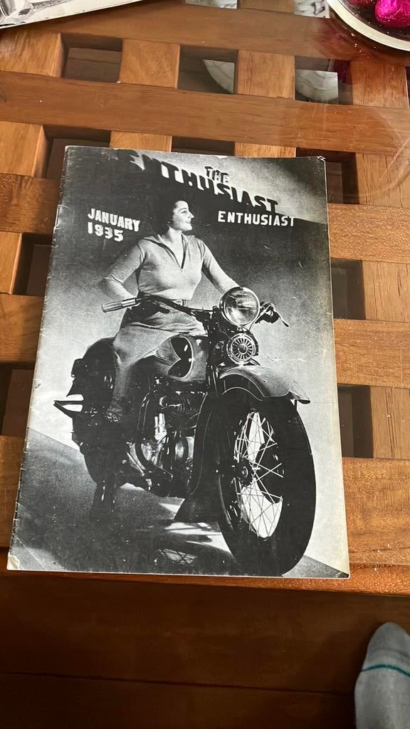 The enthusiast magazine januari 1935, Motoren, Handleidingen en Instructieboekjes, Ophalen of Verzenden, Harley-Davidson of Buell