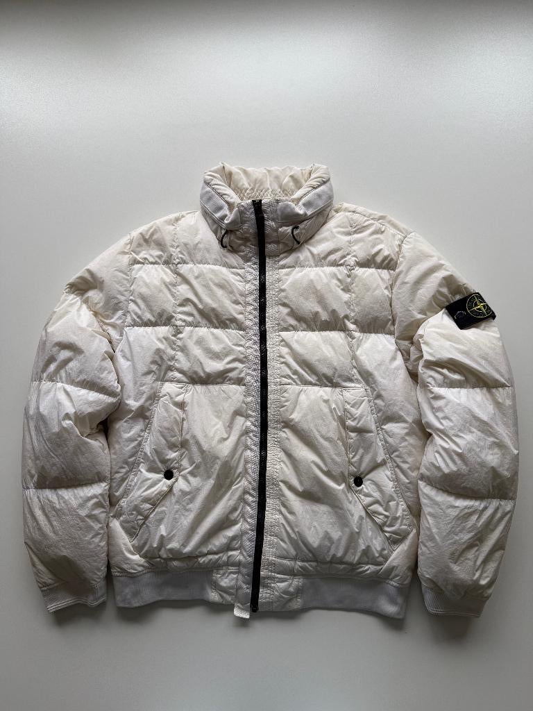 Stone Island Garment Dyed jas L wit, Maat 52/54 (L), Wit, Ophalen of Verzenden, Stone Island