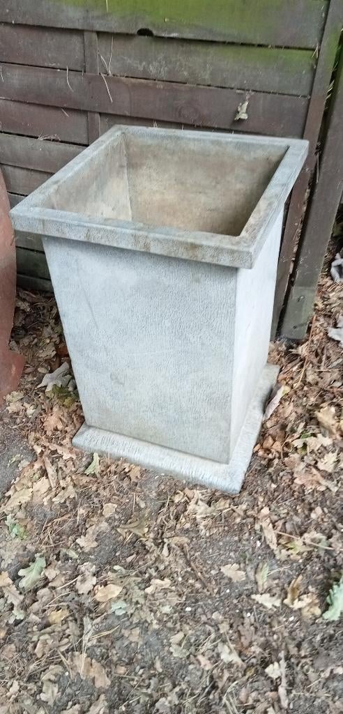 GROTE ZINKEN BLOEMBAK PLANTENBAK BLOEMPOT, Ophalen, Gebruikt, Minder dan 60 cm, Vierkant