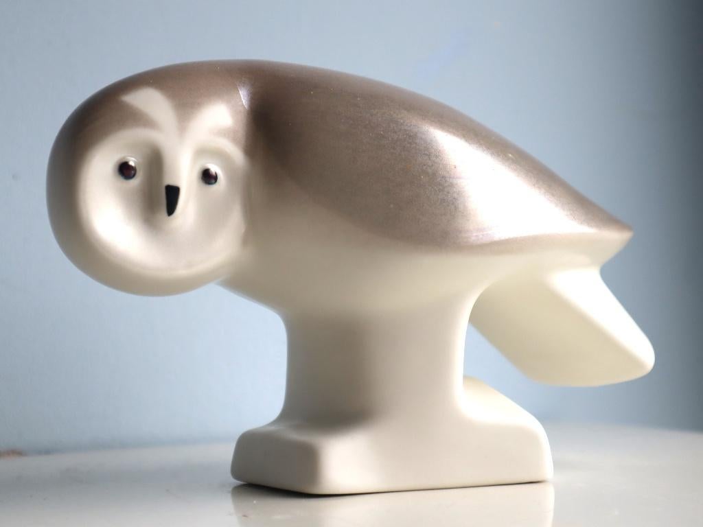 Arabia Finland beeld sneeuwuil van Lillemor Mannerheim, Antiek en Kunst, Antiek | Porselein, Ophalen of Verzenden