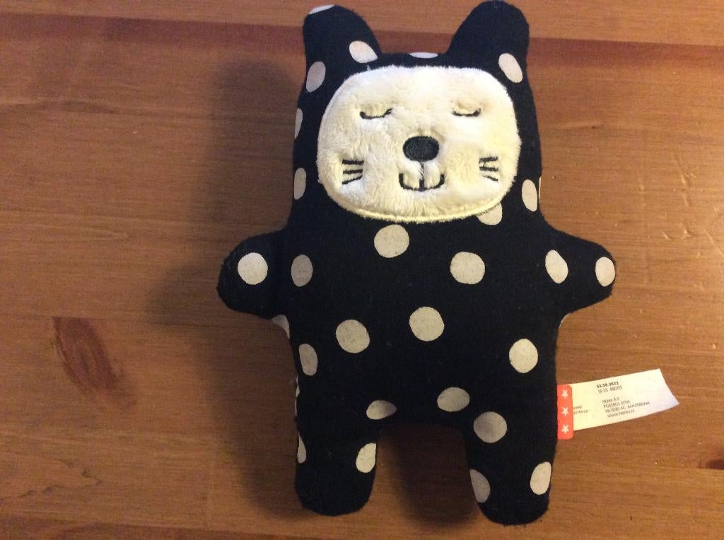 knisperknuffel kat zwart met stippen HEMA, Hema, Zwart, Ophalen of Verzenden, Kat
