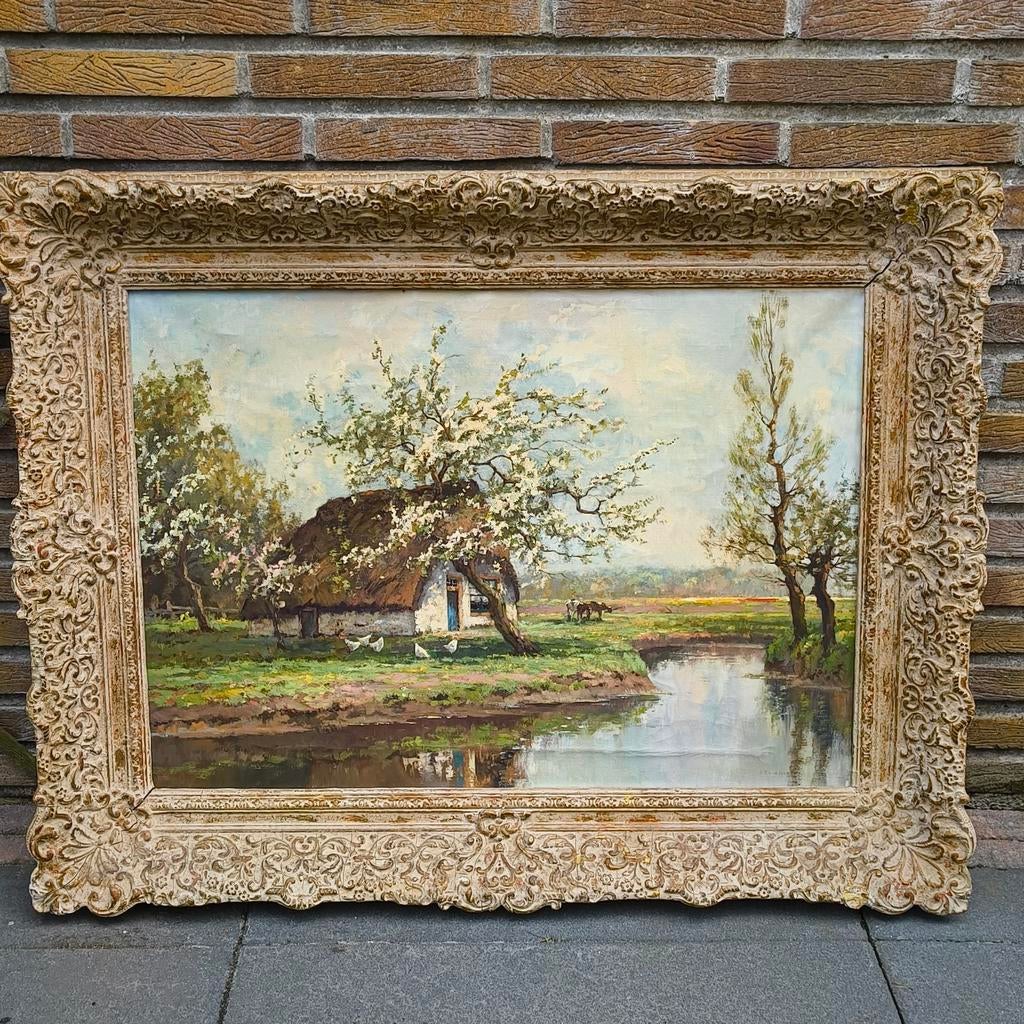 Johannes Cornelis van der Heijden (1911-1992) olieverf, Ophalen of Verzenden