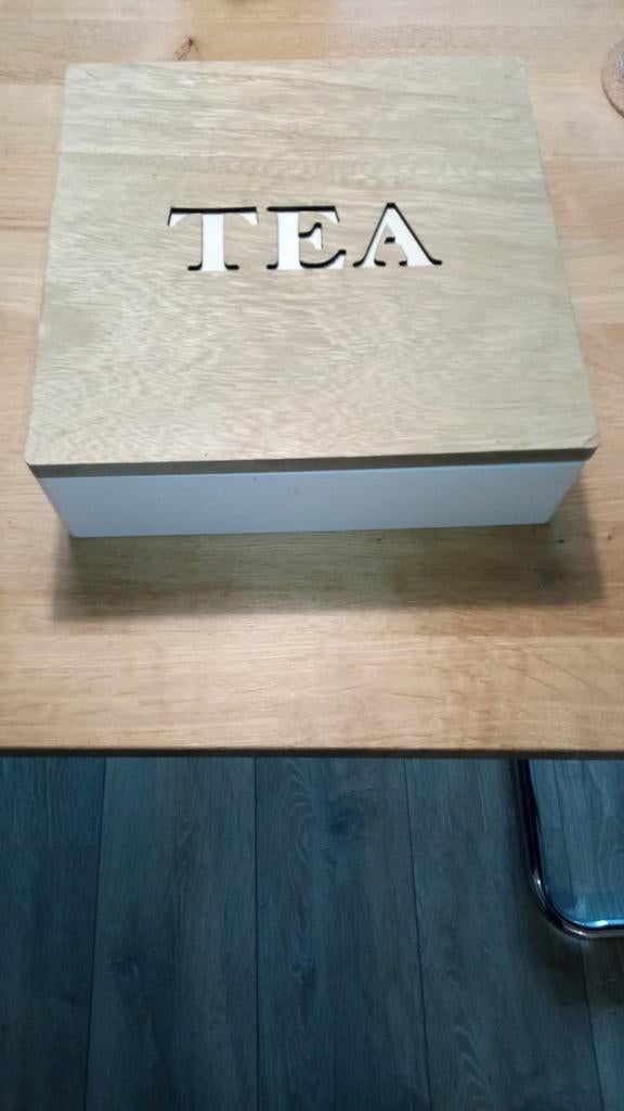 Houten theedoos met 9 vakken, Ophalen