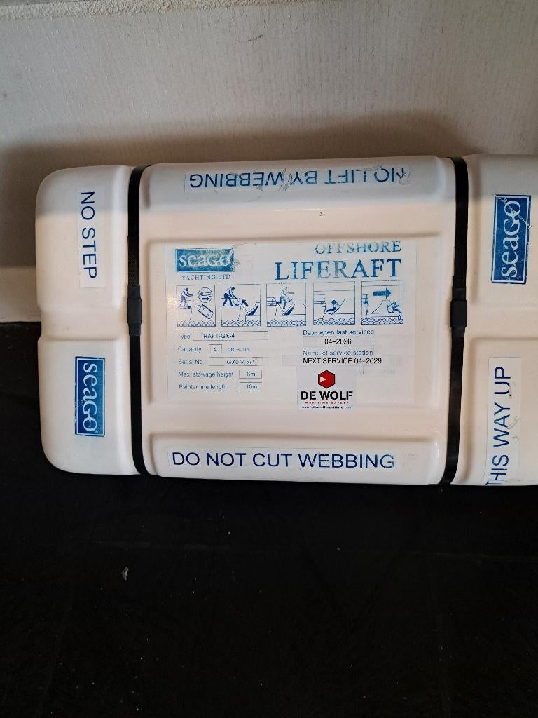 Seago  gekeurd 4 persoons reddingsvlot, Ophalen, Gebruikt, Overige typen