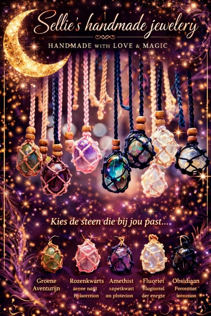🦋 Sellie's handmade jewelery 🦋, Sieraden, Tassen en Uiterlijk, Kettingen, Nieuw, Steen of Mineraal, Met edelsteen, Met hanger