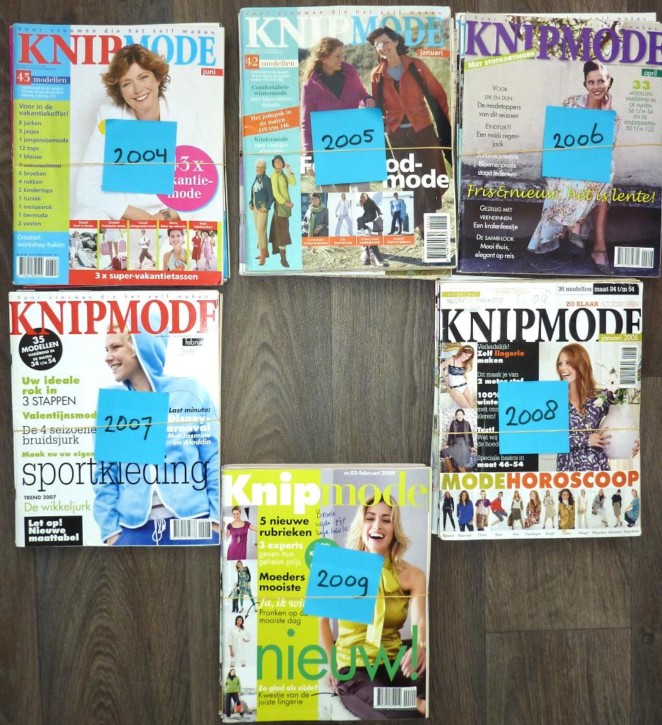 18x KNIPMODE 2004 t/m 2009 diverse nummers, Ophalen, Overige typen, Vrouw, Zo goed als nieuw