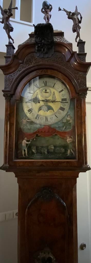 Amsterdams staand horloge met scheepjes mechaniek, Antiek en Kunst, Antiek | Klokken, Ophalen of Verzenden