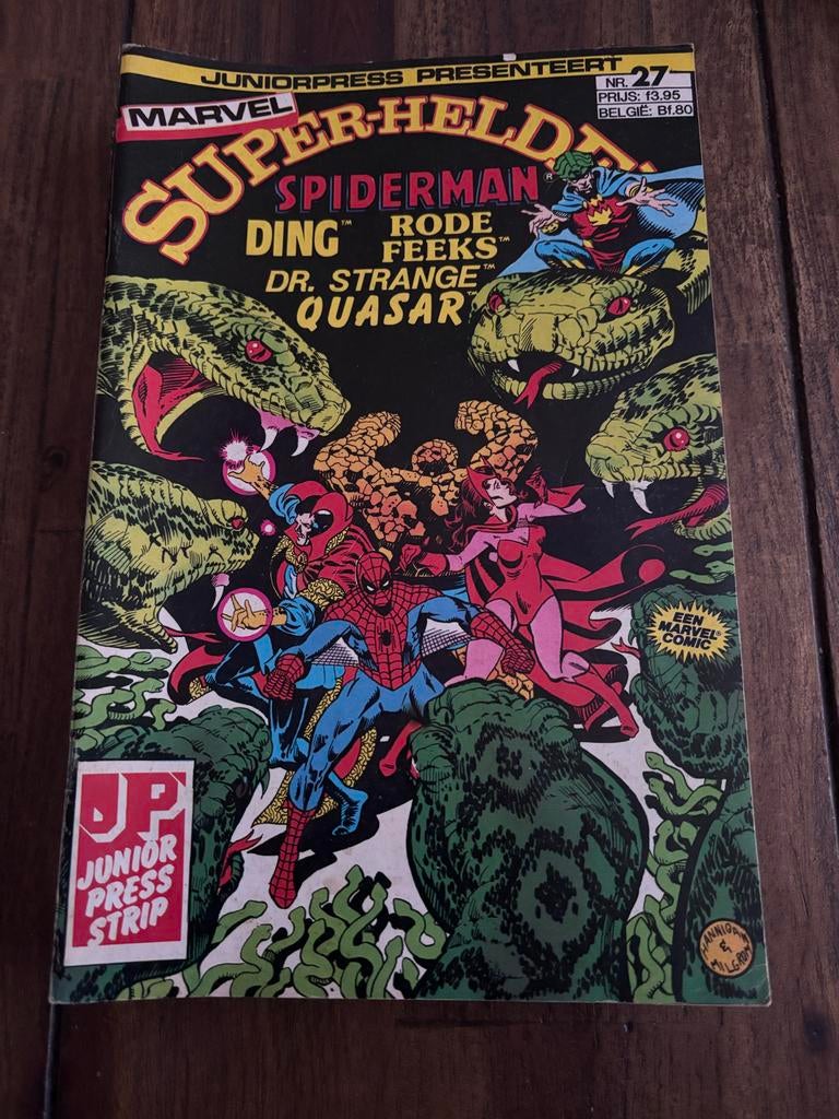Marvel Superhelden Juniorpress Strip Nr. 27 Spiderman, Eén comic, Ophalen of Verzenden, Zo goed als nieuw, Amerika