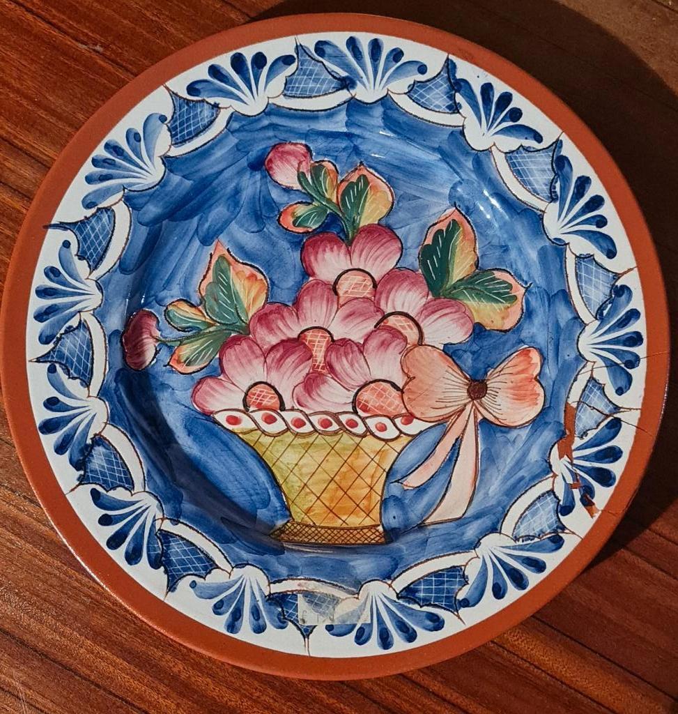 Authentiek Portugees Aardewerk Bord – Terracotta Schaal, Ophalen of Verzenden
