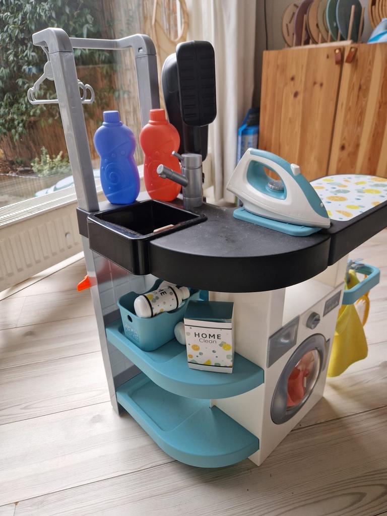 Smoby Rowenta Wash & Clean Laundry Wassalon, Ophalen, Zo goed als nieuw, Ontdekken, Met geluid