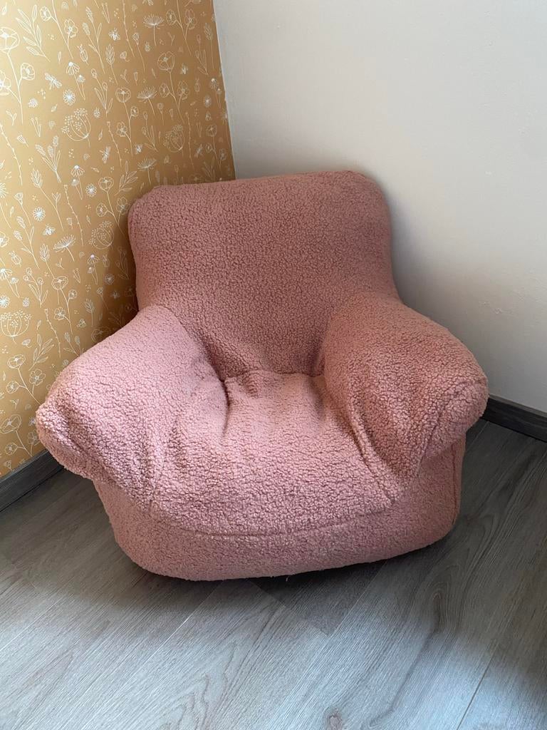 Petite Amélie XL Zitzak Teddy Kinderfauteuil/poef, Ophalen of Verzenden, Zo goed als nieuw, Roze, Zitzakstoel