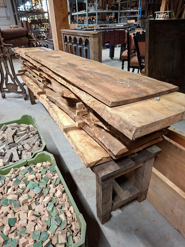 eiken planken 4.5 cm dik tot 260 cm lang, Ophalen, Gebruikt