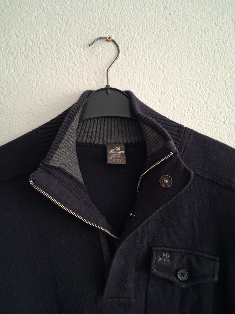 Vanguard trui met rits en knopen, maat L, Ophalen of Verzenden