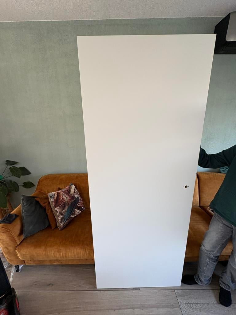 Binnendeur 78x201,50 linksdraaiend wit afgelakt, Ophalen, Nieuw, Binnendeur, 200 tot 215 cm